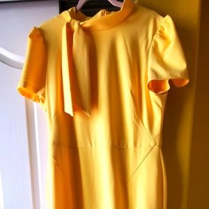 Yellow, Stretchy Dress for Curvy Women